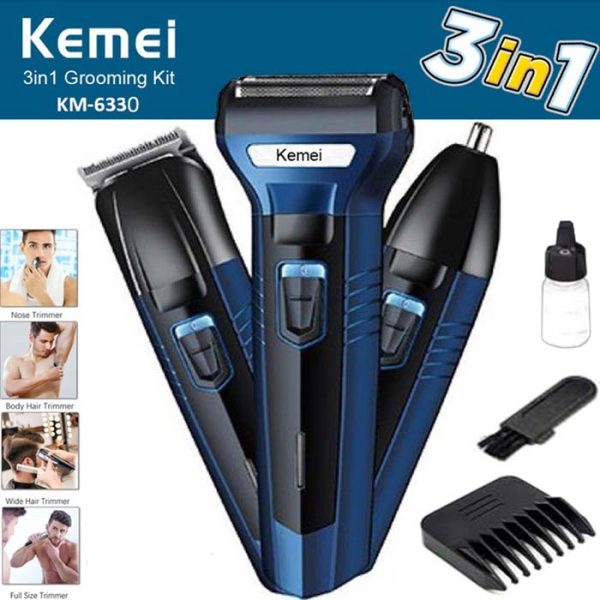 Kemei KM-6330 3 In 1 Hair Clipper Grooming Kit Trimmer For Men